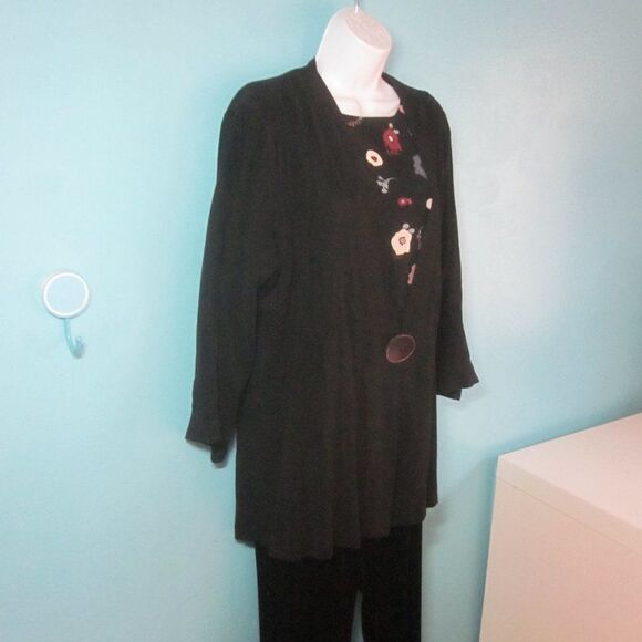 Pala Pala Womans Size XL Black Oversized Casual Jacket VINTAGE 90's 48" Bust - Picture 7 of 8
